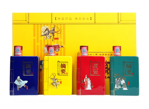 周口摘要酒回收摘要四大名著礼盒装53度200ml*4瓶贵州金沙回沙酒